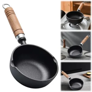 11/13cm Cast Iron Household Frying Pan with Pour Spout